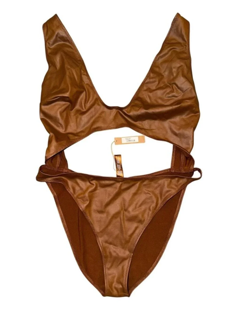 SKIMS Wet Jersey Cutout Bodysuit in the copper PN-BDY-0562 Size M